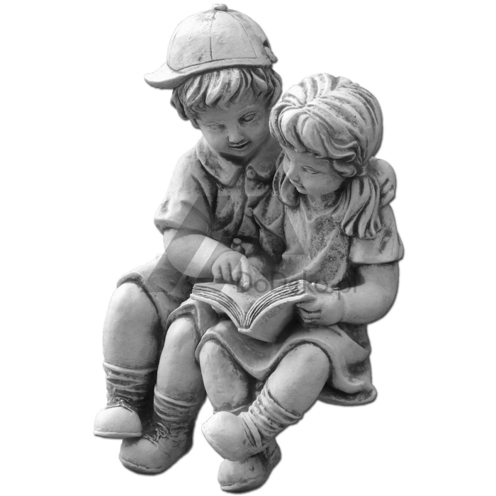 Figurer af børn med en bog