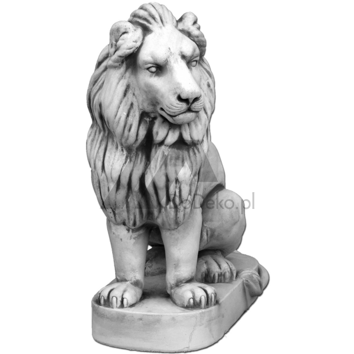 Løve sidder til højre - skulptur 96 cm